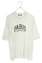 バレンシアガ BALENCIAGA サイズ:S 612966 TLVL7 PARISプリントオーバーサイズTシャツ(ホワイト)【101142】【BS99】【メン...