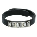 クロムハーツ Chrome Hearts サイズ:9.5 BRCLTCUFF PLATEハートプレートレザー BRCLTCUFFPLATEハートプレートレザーブ...