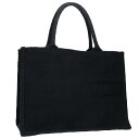 ディオール DIOR サイズ:M BOOK TOTE ブックトート カナージュ キャンバスバッグ(ブラック)【720142】【SS13】【小物】【中古】bb31...