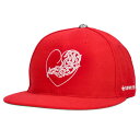 クロムハーツ Chrome Hearts サイズ:7 1/2 FITTED WOOL ACRYLIC SERGE ハートロゴ刺繍ベースボールキャップ帽子(レッド...