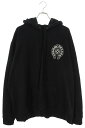 クロムハーツ Chrome Hearts サイズ:XXL SWTSHRT PLVR ロサンゼルス限定バックホースシュープリントパーカー(ブラック×ホワイト)【2...