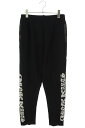 クロムハーツ Chrome Hearts サイズ:M TRACK PANTS サイドクロスボールレザー切替トラックロングパンツ(ブラック×シルバー)【20114...
