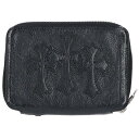クロムハーツ Chrome Hearts BANK ROBBER バンクローバー ラウンドジップレザーウォレット財布(ブラック×シルバー)【201142】【N...