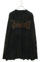 バレンシアガ BALENCIAGA サイズ:4 23AW 739783 TOVE1 デストロイ加工ヘビーメタル長袖カットソー(ブラック)【422142】【SS1...
