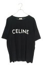 セリーヌバイエディスリマン CELINE by Hedi Slimane サイズ:M 2X681671Q ロゴプリントルーズフィットTシャツ(ブラック)【624...