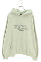 バレンシアガ BALENCIAGA サイズ:4 22AW 713677 TNVD9 XXXL Hoodie ロゴ刺繍プルオーバーパーカー(オフホワイト)【111...