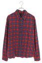 クロムハーツ Chrome Hearts サイズ:XL LOOSEENDS LS ルーズエンド SEX RECORDSプリントスターパッチチェック長袖シャツ(レ...