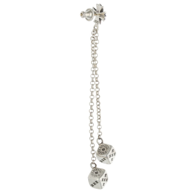 クロムハーツ Chrome Hearts　 DICE DBL ダブルダイス シルバーピアス(シルバー 9.88g)【911142】【SJ02】【小物】【中古】bb17#rinkan*B