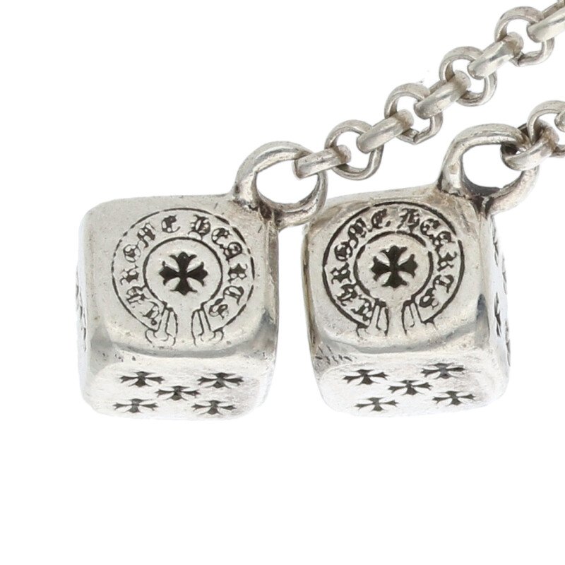 クロムハーツ Chrome Hearts　 DICE DBL ダブルダイス シルバーピアス(シルバー 9.88g)【911142】【SJ02】【小物】【中古】bb17#rinkan*B