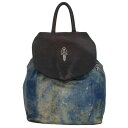クロムハーツ Chrome Hearts IGGY BAG イギー ダラージダガー付きレザーバックパック(ブルー×ブラック×シルバー)【711142】【SS0...