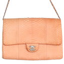 シャネル CHANEL ココマークパイソンチェーンショルダーバッグ(ピンク調)【112142】【BS99】【小物】【中古】bb378#rinkan*C