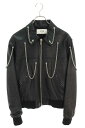 セリーヌ CELINE サイズ:46 2E973280D ラムスキンチェーンレザージャケット(ブラック)【121142】【SS13】【メンズ】【中古】bb384...