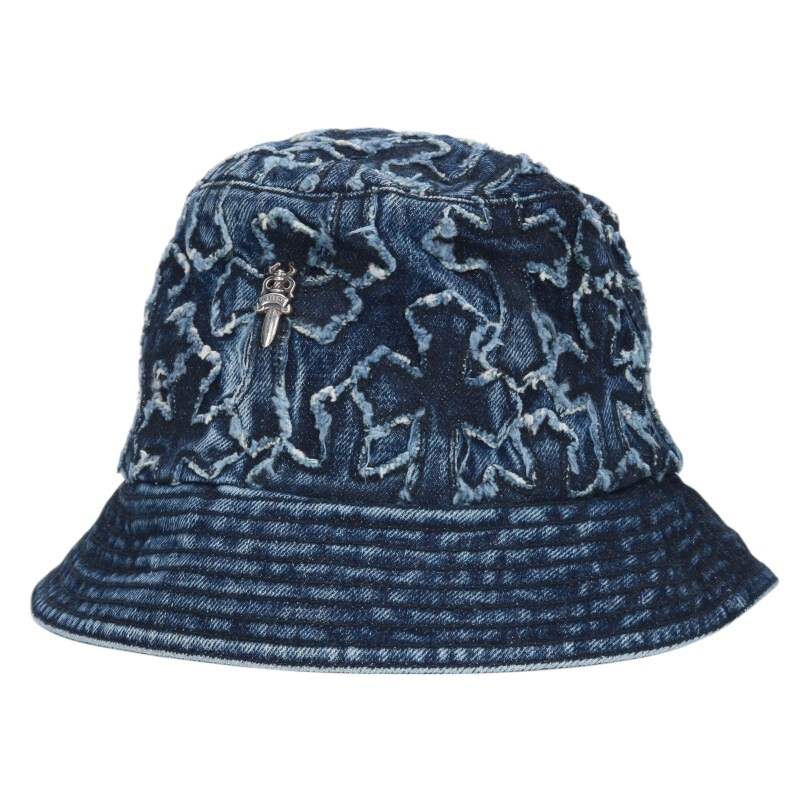 クロムハーツ Chrome Hearts サイズ:S U-CHUM-FBRC クロスパッチデニムバケットハット(インディゴ)【121142】【SJ02】【小物】...