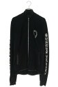 クロムハーツ Chrome Hearts サイズ:L TRACK JACKET トラックジャケット レザー切替カシミヤ混ダガージップジャージブルゾン(ブラック)...