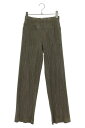 イッセイミヤケプリーツプリーズ ISSEY MIYAKE PLEATS PLEASE サイズ:1 PP73-JF404 デニム柄プリーツロングパンツ(カーキ)【...
