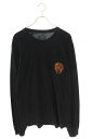 クロムハーツ Chrome Hearts サイズ:XL CH L S 1 STAFFバックホースシュープリント長袖カットソー(ブラック×オレンジ)【821142...