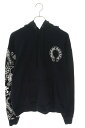 クロムハーツ Chrome Hearts サイズ:M 袖ステンシルバックホースシュープリントパーカー(ブラック×ホワイト)【821142】【SJ02】【メンズ】...