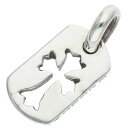 クロムハーツ Chrome Hearts DT TNY CO CRS タイニーカットアウトクロスドッグタグ チャーム シルバーネックレストップ(シルバー 3.01g)【821142】【SS07】【小物】【中古】bb306#rinkan*B(4)