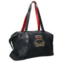 クリスチャンルブタン Christian Louboutin BAGDAMON バッグデイモン エンブレム装飾レザーボストンバッグ(ブラック×レッド)【101...