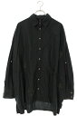 クロムハーツ Chrome Hearts サイズ:L MAHAL KITA マハルキタ クロスパッチクロスボタンオーバーサイズ長袖シャツ(ブラック×シルバー)【...