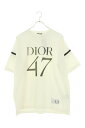 ディオール DIOR サイズ:M 24SS 413J640A0849 ダメージ加工スラブコットンジャージーTシャツ(ホワイト)【502142】【SB01】【メン...