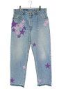 クロムハーツ Chrome Hearts サイズ:33インチ VNTG JEAN BLU ORNG TAB スターパッチ付きウォッシュド517デニムパンツ(ブル...