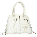 クロムハーツ Chrome Hearts MO DEAN レザーライダースハンドバッグ(ホワイト×シルバー)【212142】【OS06】【小物】【中古】bb3...