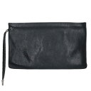 クロムハーツ Chrome Hearts FLAT MED PLANE ストラップ付レザークラッチバッグ(ブラック×シルバー)【412142】【BS55】【小...