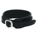 クロムハーツ Chrome Hearts サイズ:2 RR TINY BUCKLE ロックンロール レザーブレスレット(ブラック×シルバー 29.69g)【61...