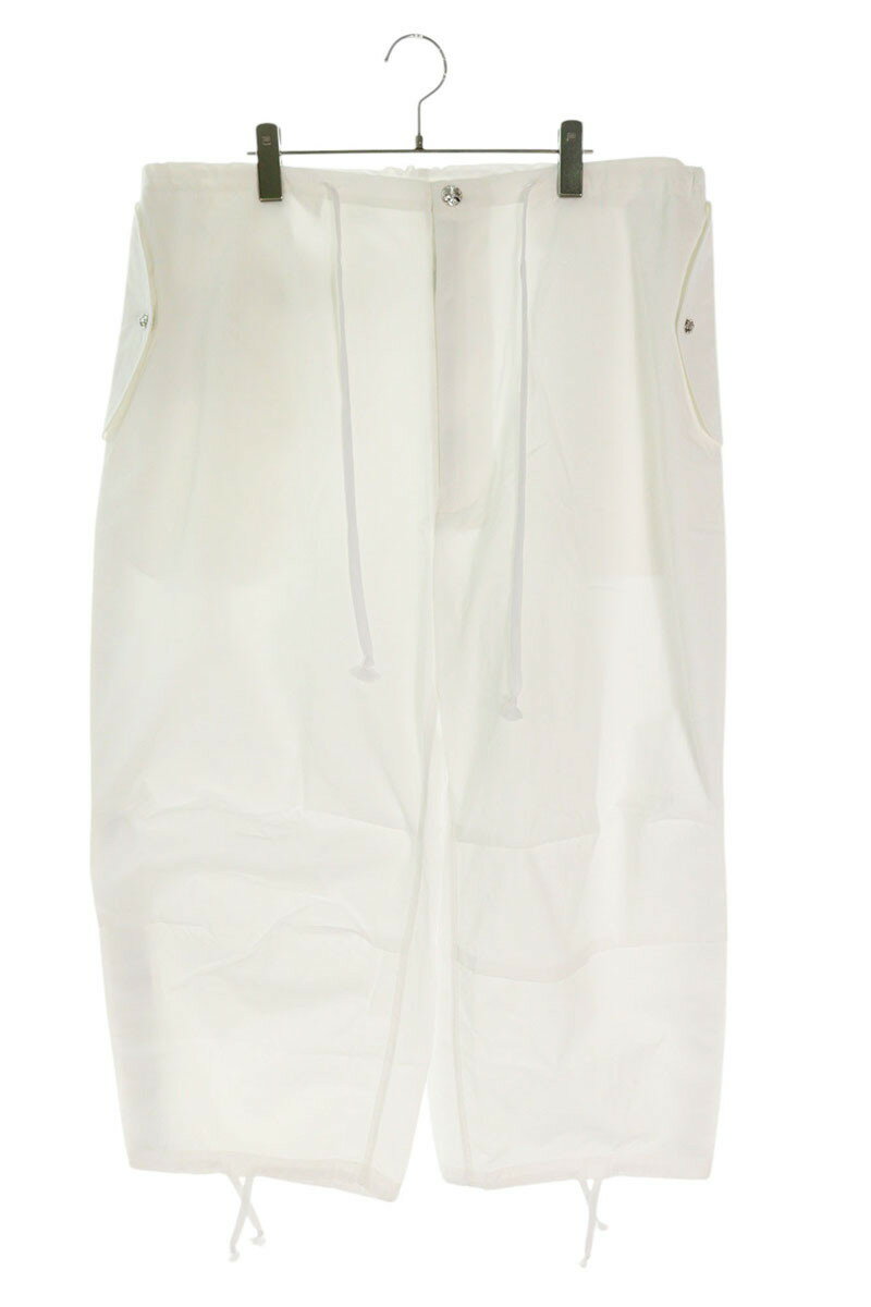 クロムハーツ Chrome Hearts サイズ:FREE PARACHUTE PANTS サイドラインパラシュートロングパンツ(ホワイト)【412142】【SJ02】【メンズ】【中古】bb17#rinkan*A