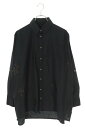 クロムハーツ Chrome Hearts サイズ:S MAHAL KITA マハルキタ クロスパッチクロスボタンオーバーサイズ長袖シャツ(ブラック×シルバー)【...