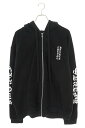 クロムハーツ Chrome Hearts サイズ:XL SWTSHRT HD ZIP 袖ロゴジップパーカー(ブラック×シルバー)【412142】【SJ02】【メンズ】【中古】bb406#rinkan*A