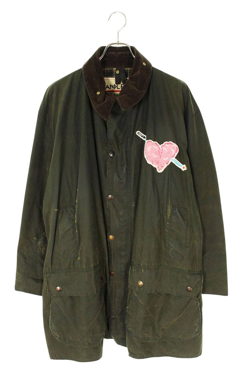 ハンドルウィズフリーダム Handle With Freedom ×バブアー Barbour サイズ:L ワッペン装飾オイルドジャケットコート(カーキ)【101052】【BS99】【メンズ】【中古】bb223#rinkan*B