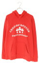 クロムハーツ Chrome Hearts サイズ:XL SAILIN ON HD PLVR セメタリークロス刺繍プルオーバーパーカー(レッド)【022142】【...