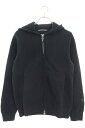 クロムハーツ Chrome Hearts サイズ:SM(JVP) SWTSHRT HD ZIP 袖クロスパッチ付きジップアップパーカー(ブラック×シルバー)【0...