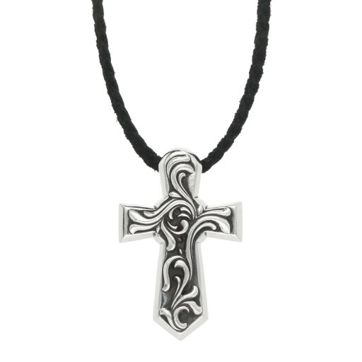 クロムハーツ Chrome Hearts サイズ:LARGE VULCAN CROSS LG LB ラージバルカンクロス Wレザーブレイド シルバーネックレス(ブラック×シルバー 66.05g)【111052】【OS06】【小物】【中古】bb359#rinkan*B クロムハーツ Chrome Hearts サイズ:LARGE VULCAN CROSS LG LB ラージバルカンクロス Wレザーブレイド シルバーネックレス(ブラック×シルバー 66.05g)【111052】【OS06】【小物】【中古】bb359#rinkan*B