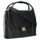 メゾンマルジェラ Maison Margiela SB3WC0006 ニューロックホリゾンタル 2WAYツートーンレザーコットンショルダーバッグ(ブラック×ベ...