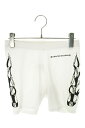 クロムハーツ Chrome Hearts サイズ:M PPO HALF SHORT MATTYBOYファイヤープリントショートパンツ(ホワイト)【222142】...