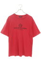 バレンシアガ BALENCIAGA サイズ:XS 594579 TGV60 BBロゴプリントTシャツ(レッド)【622142】【BS99】【メンズ】【中古】bb...