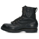 クロムハーツ Chrome Hearts サイズ:9E FIREMAN ファイヤーマン センターダガージップレースアップレザーブーツ(ブラック×シルバー)【42...