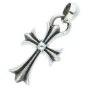 クロムハーツ Chrome Hearts CH CRS SML W BALE スモールCHクロスベイル Wベイル シルバーネックレストップ(シルバー 22.56)【722142】【SJ02】【小物】【中古】bb209#rinkan*B