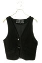 クロムハーツ Chrome Hearts サイズ:S CLASSIC 2B SUD クロスボールボタンスエードレザーベスト(ブラック)【622142】【GZ11...