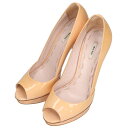 ミュウミュウ miumiu サイズ:36 オープントゥパテントパンプス(ベージュ)【922142】【BS99】【レディース】【小物】【中古】bb326#rink...