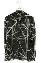リックオウエンス Rick Owens サイズ:48 22SS RU01B1290-JP1 スナップドローコード柄長袖シャツ(ブラック)【922142】【OM1...