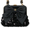シャネル CHANEL ココマークリボンチェーンショルダーバッグ(ブラック)【922142】【SS13】【小物】【中古】bb419#rinkan*A