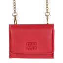 ミュウミュウ miumiu 5MR030 チェーン付きカードケース(レッド)【111052】【HJ12】【小物】【中古】bb87#rinkan*S
