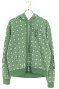 クロムハーツ Chrome Hearts サイズ:XS SWTSHRT HD ZIP CHプラス総柄プリントジップパーカー(グリーン)【401052】【SJ02...