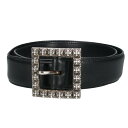 クロムハーツ Chrome Hearts サイズ:32inch ピラミッドプラスバックルレザーベルト(シルバー×ブラック)【401052】【SS07】【小物】【...