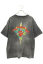 セントマイケル SAINT MICHAEL サイズ:L 24SS SM-YS8-0000-C44 ヴィンテージ加工BEATINGプリントTシャツ(ブラック調)【405052】【OM10】【メンズ】【中古】bb205#rinkan*B(4)