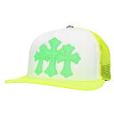 クロムハーツ Chrome Hearts サイズ:ONE SIZE TRUCKER CAP レザーパッチトラッカー セメタリーレザーパッチクロスボール付メッシュ...